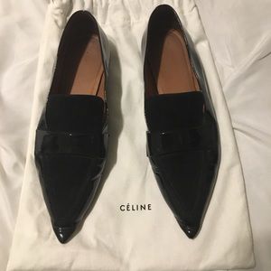 Celine black pointed toe flats